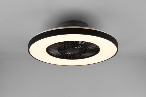 TRIO R62672132 HALMSTAD stropní svítidlo s ventilátorem LED D593mm 40W/3000lm 3000-6500K matná černá, stmívatelné, dálkový ovladač
