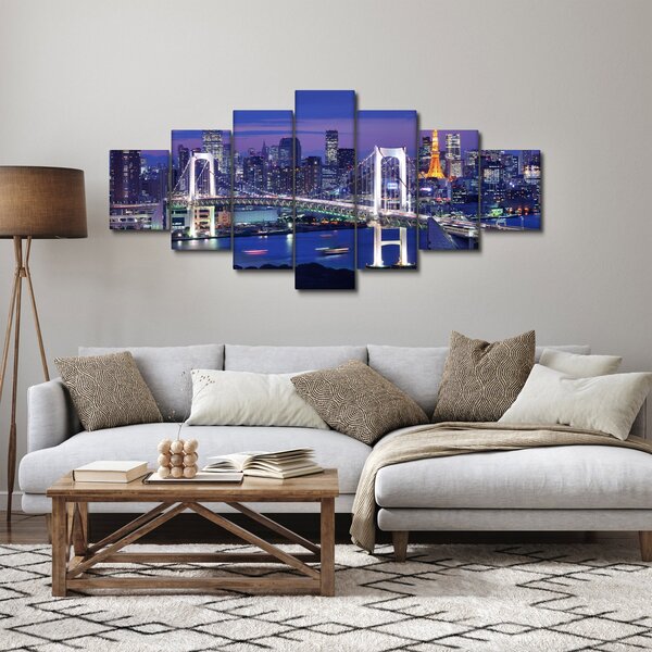 Obraz velkoměsta v noci (210x100 cm)