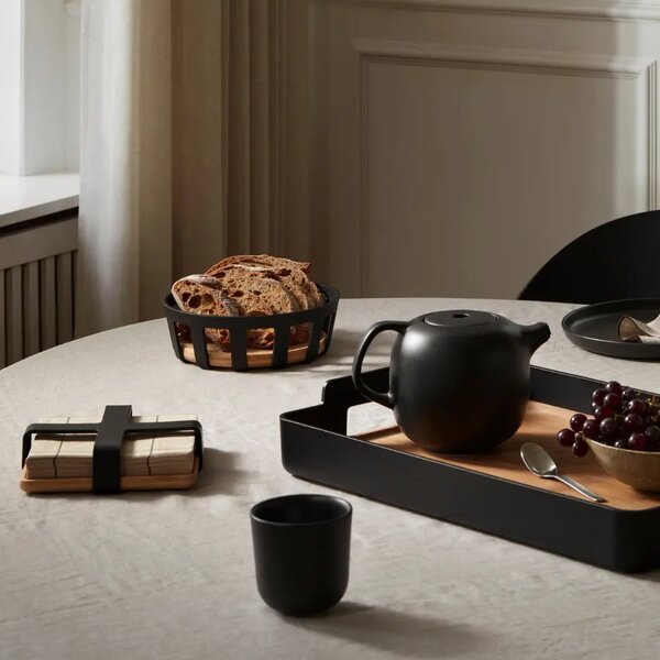 Eva Solo Černý bambusový košík na pečivo Nordic Kitchen 22 cm