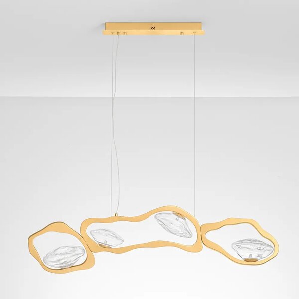 Nova Luce Zlaté kovové závěsné LED světlo Denise 120 cm