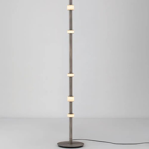 Nova Luce Tmavě šedá kovová stojací LED lampa Marlow 170 cm