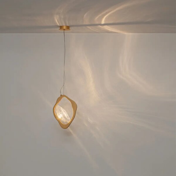 Nova Luce Zlaté kovové závěsné LED světlo Denise 25 cm