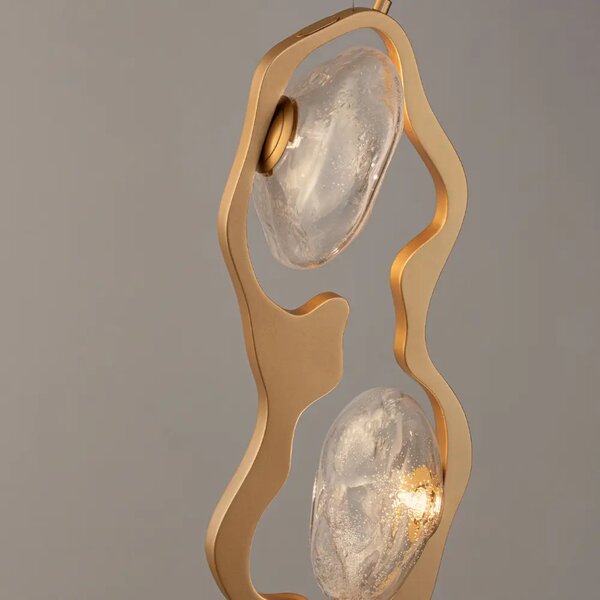 Nova Luce Zlaté kovové závěsné LED světlo Denise 26 cm