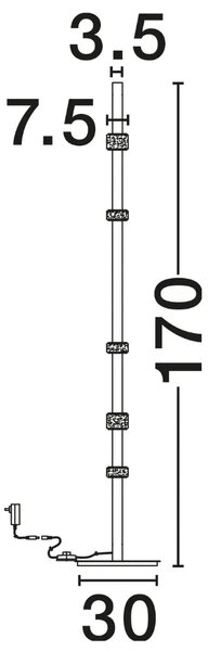 Nova Luce Tmavě šedá kovová stojací LED lampa Marlow 170 cm
