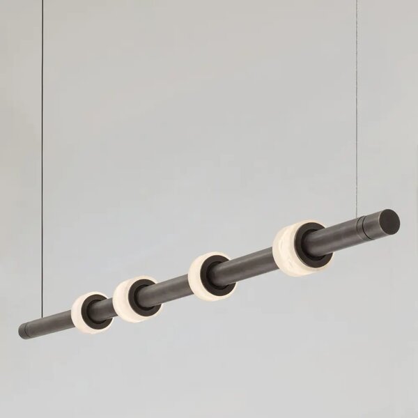Nova Luce Tmavě šedé kovové závěsné LED světlo Marlow 122 cm