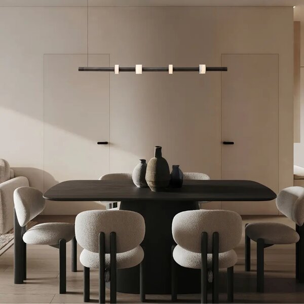 Nova Luce Tmavě šedé kovové závěsné LED světlo Marlow 122 cm