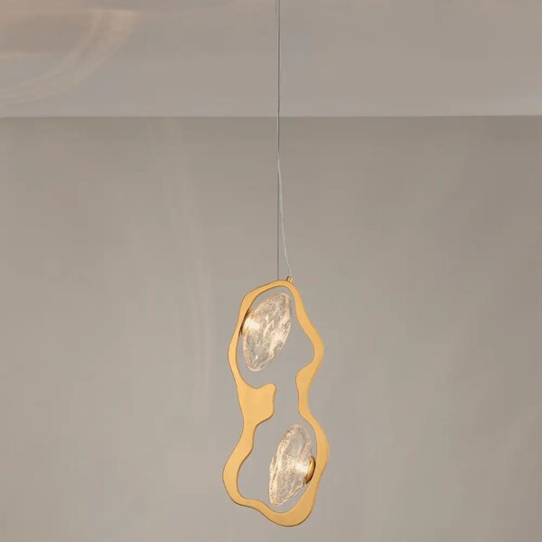 Nova Luce Zlaté kovové závěsné LED světlo Denise 26 cm