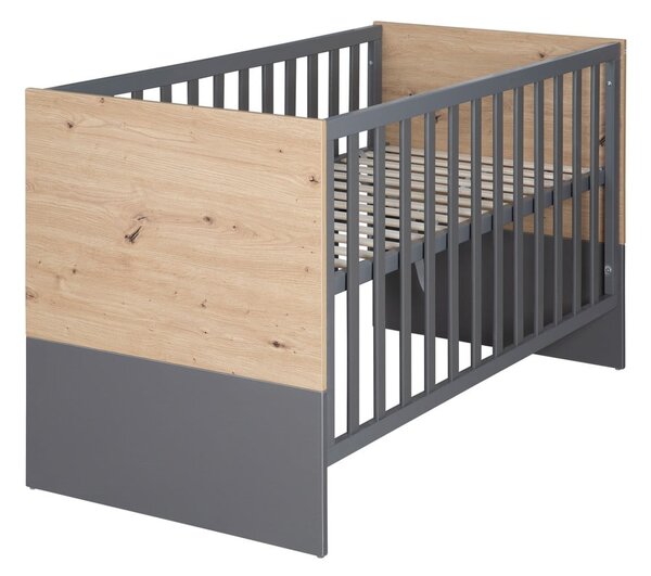 Postýlka v šedé a přírodní barvě 60x120 cm Anna – Roba