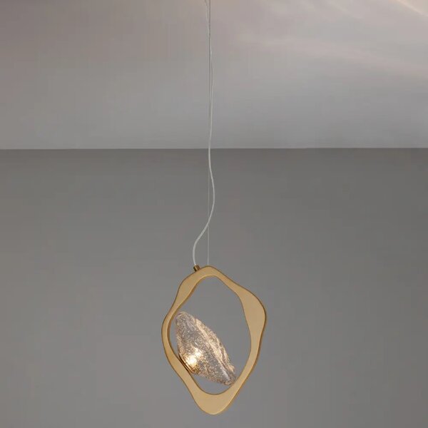Nova Luce Zlaté kovové závěsné LED světlo Denise 25 cm