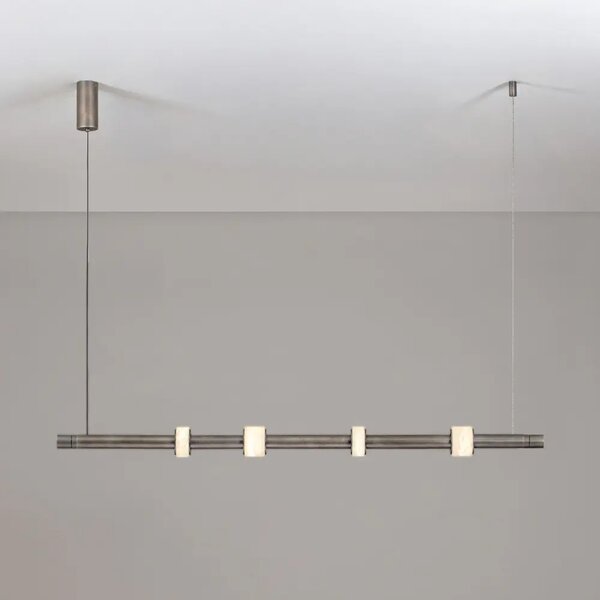 Nova Luce Tmavě šedé kovové závěsné LED světlo Marlow 122 cm