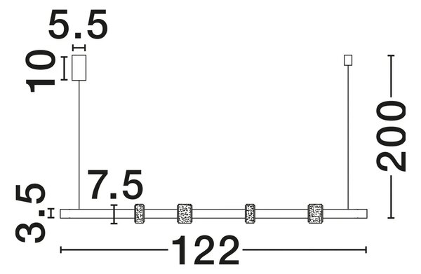 Nova Luce Tmavě šedé kovové závěsné LED světlo Marlow 122 cm