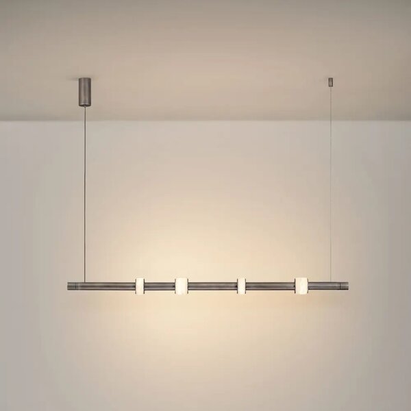 Nova Luce Tmavě šedé kovové závěsné LED světlo Marlow 122 cm