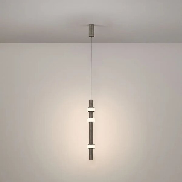Nova Luce Tmavě šedé kovové závěsné LED světlo Marlow 8 cm