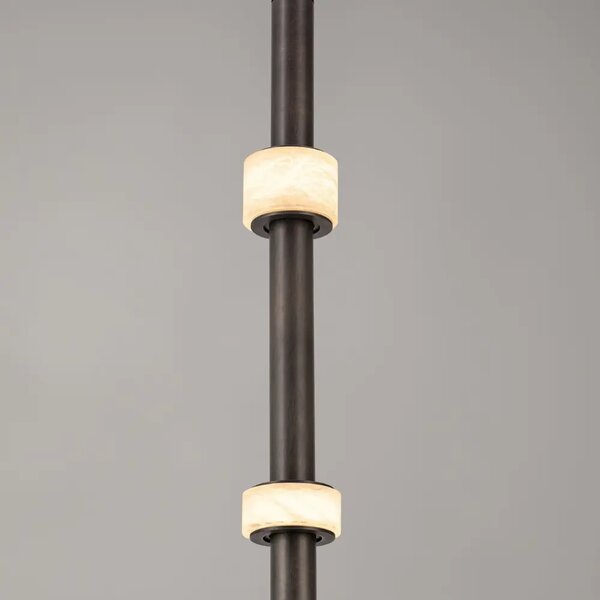 Nova Luce Tmavě šedá kovová stojací LED lampa Marlow 170 cm