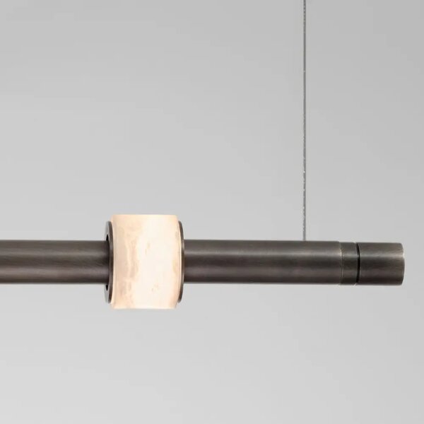 Nova Luce Tmavě šedé kovové závěsné LED světlo Marlow 122 cm