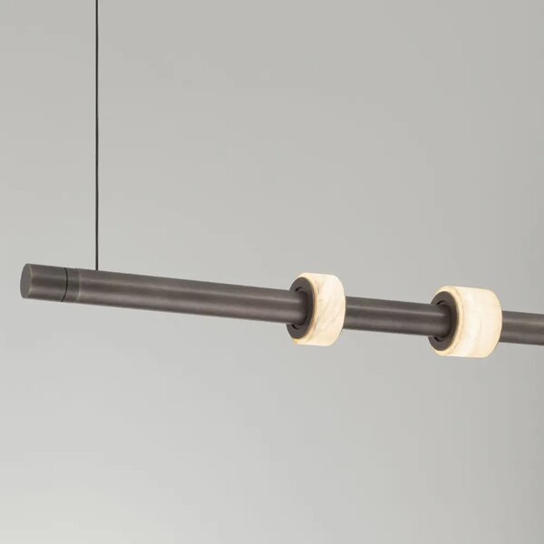 Nova Luce Tmavě šedé kovové závěsné LED světlo Marlow 122 cm