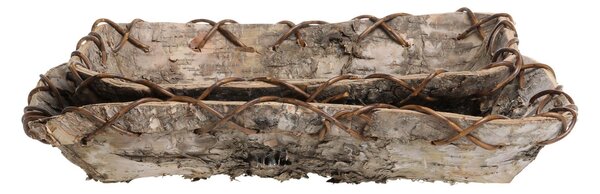 2ks dekorační podnos z březové kůry Birch Tray - 35*23*6 / 30*20*6 cm - Chic Antique