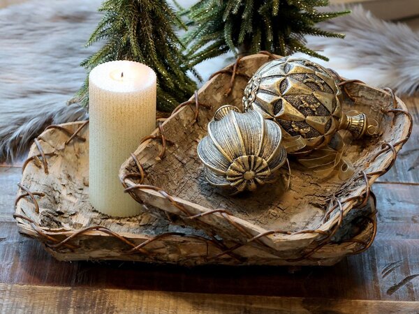 2ks dekorační podnos z březové kůry Birch Tray - 35*23*6 / 30*20*6 cm - Chic Antique