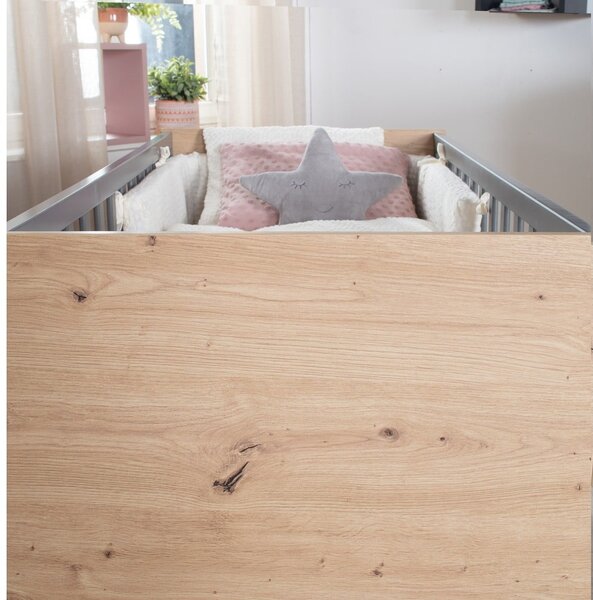 Postýlka v šedé a přírodní barvě 60x120 cm Anna – Roba