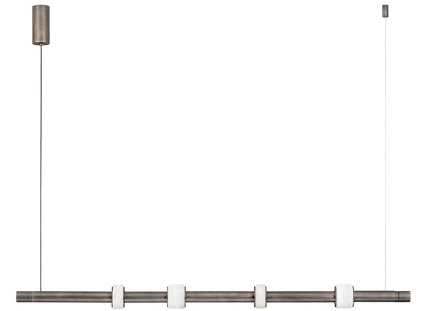 Nova Luce Tmavě šedé kovové závěsné LED světlo Marlow 122 cm