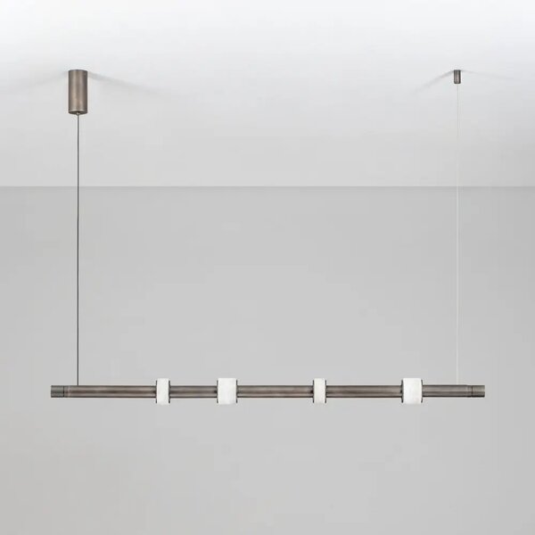 Nova Luce Tmavě šedé kovové závěsné LED světlo Marlow 122 cm