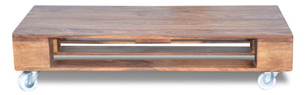 Massive home | Dřevěný konferenční stolek Paleta na kolečkách - VÝPRODEJ MHTEL03