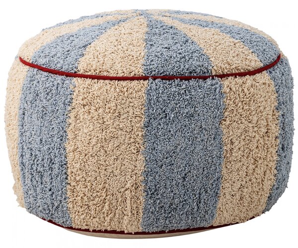 Bloomingville Béžovo-modrý bavlněný puf Charoline 44 cm
