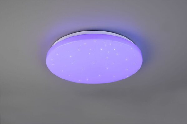 TRIO R62381100 KIRA stropní svítidlo LED D380mm 18W/2000lm 3000-6000K bílá, RGB, stmívatelné, dálkový ovladač, starlight efekt