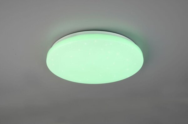 TRIO R62381100 KIRA stropní svítidlo LED D380mm 18W/2000lm 3000-6000K bílá, RGB, stmívatelné, dálkový ovladač, starlight efekt