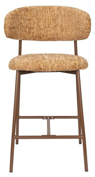 White Label Okrově žlutá čalouněná barová židle CLAES 65 cm