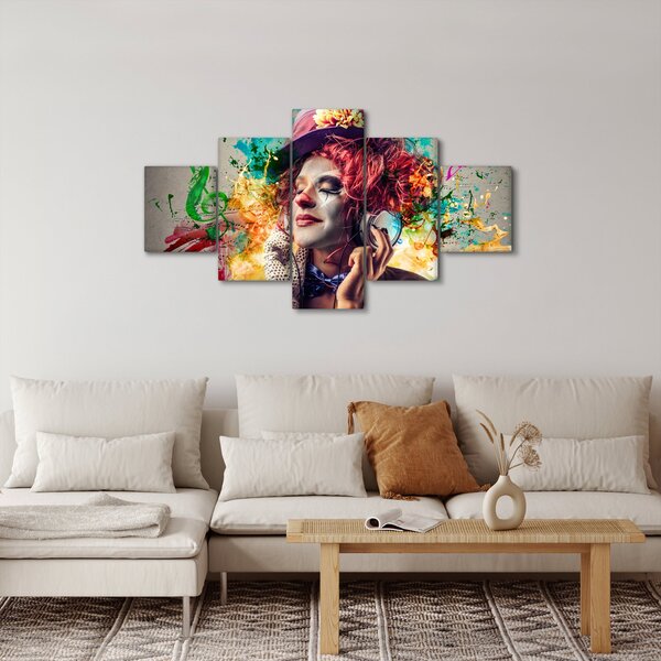 Obraz - Umělkyně se sluchátky (125x70 cm)