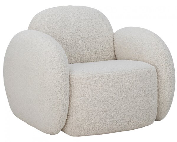 Bloomingville Bílé bouclé křeslo Zanno