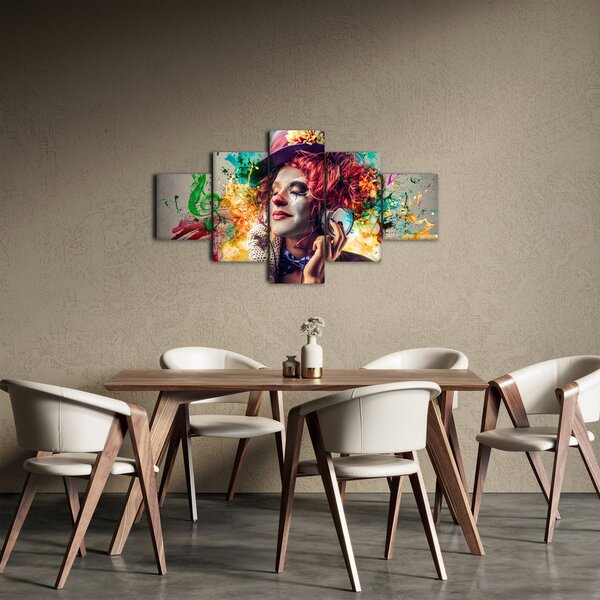 Obraz - Umělkyně se sluchátky (125x70 cm)