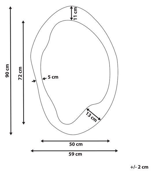 Zrcadlo LENAX 59 cm 90 cm Umělý samet Olivově zelená