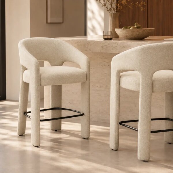 ​​​​​Dan-Form Krémově bílá bouclé barová židle Splendor 67 cm