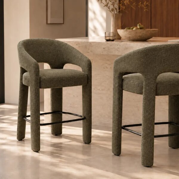 ​​​​​Dan-Form Zelená bouclé barová židle Splendor 67 cm