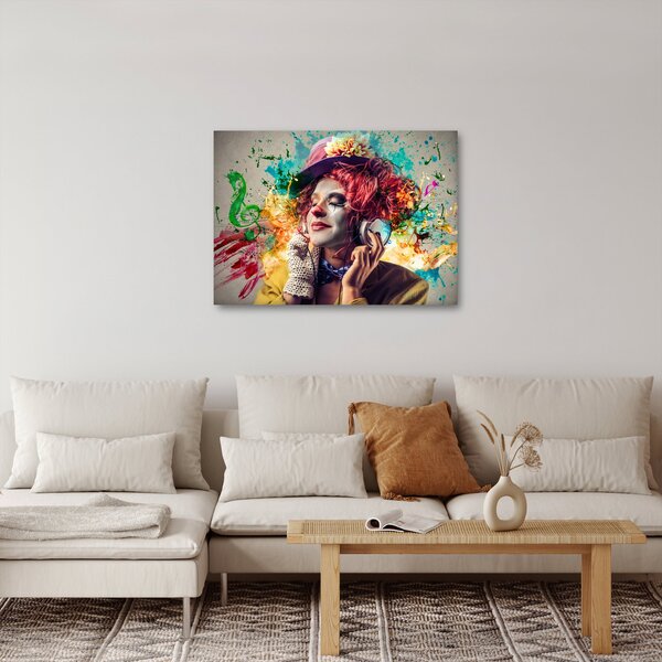 Obraz - Umělkyně se sluchátky (70x50 cm)