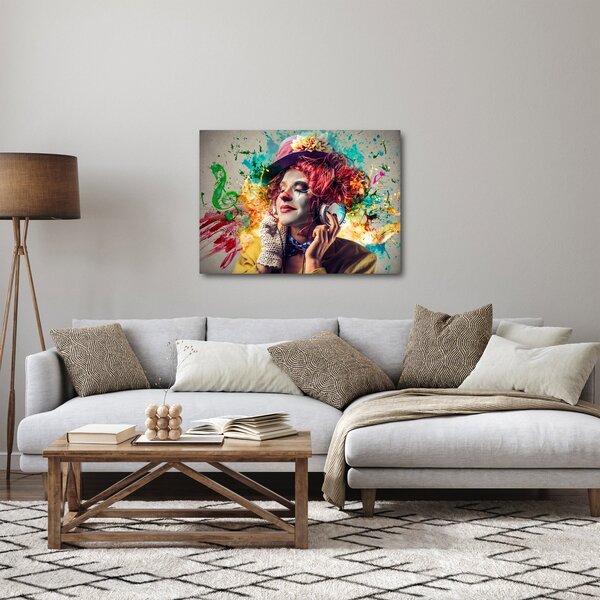 Obraz - Umělkyně se sluchátky (70x50 cm)