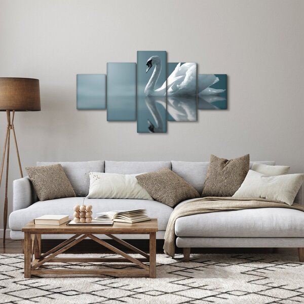 Obraz - Bílá labuť (125x70 cm)