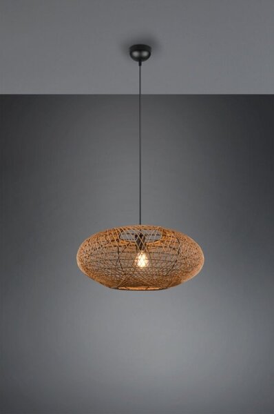 TRIO 312300136 HEDDA závěsné svítidlo D520mm 1xE27 matná černá, sisal