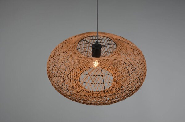 TRIO 312300136 HEDDA závěsné svítidlo D520mm 1xE27 matná černá, sisal
