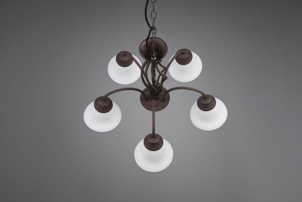 TRIO 101000524 RUSTICA závěsné svítidlo D600mm 5xE14 rezavá