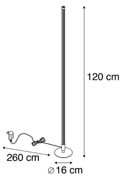 Stojací lampa černá vč. LED s dotykovým stmívačem 3 stupně stmívání - Line-up