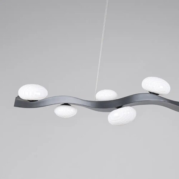 Nova Luce Tmavě šedé kovové závěsné LED světlo Severo 125 cm