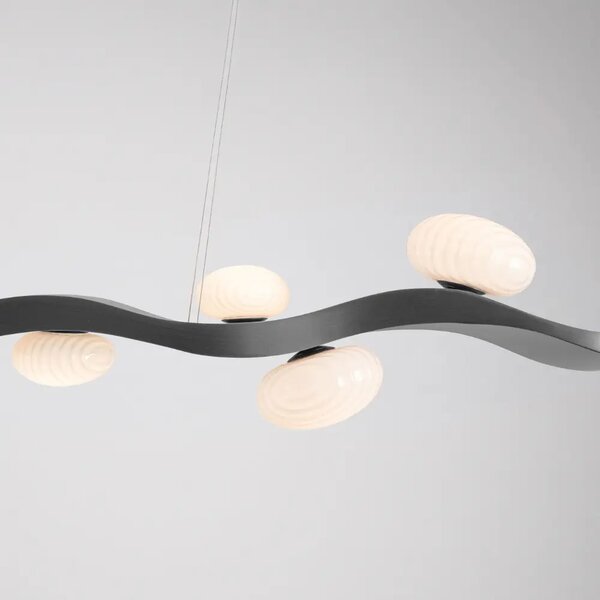 Nova Luce Tmavě šedé kovové závěsné LED světlo Severo 125 cm