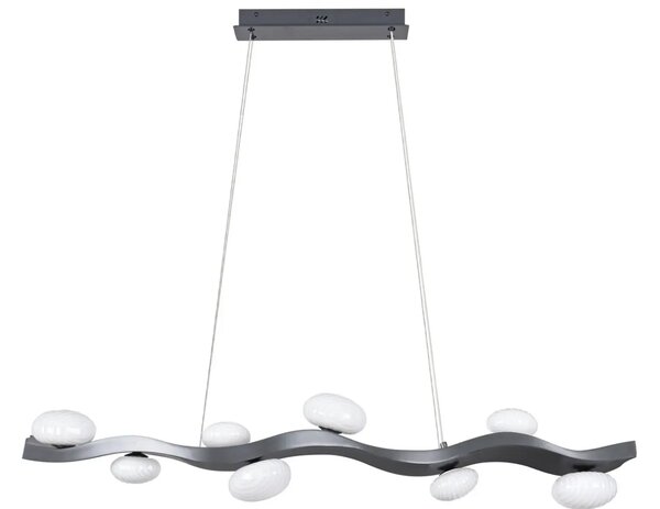 Nova Luce Tmavě šedé kovové závěsné LED světlo Severo 125 cm