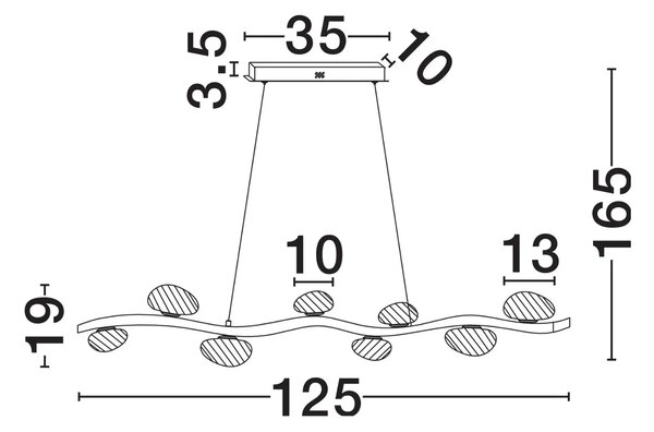 Nova Luce Tmavě šedé kovové závěsné LED světlo Severo 125 cm