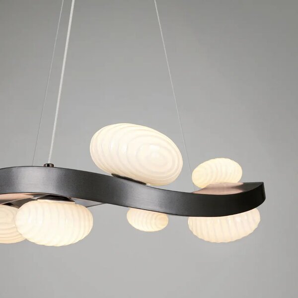 Nova Luce Tmavě šedé kovové závěsné LED světlo Severo 61 cm