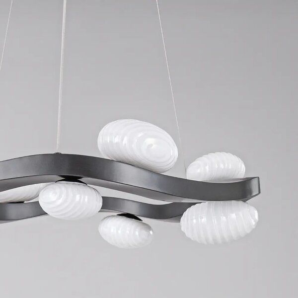 Nova Luce Tmavě šedé kovové závěsné LED světlo Severo 61 cm