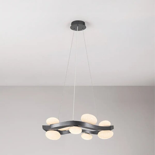 Nova Luce Tmavě šedé kovové závěsné LED světlo Severo 61 cm